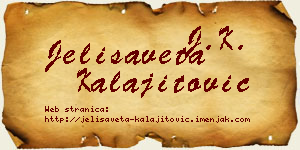 Jelisaveta Kalajitović vizit kartica